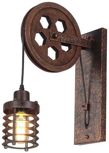 Pulley Wall Sconce Steampunk Wall Light Rustic Lighting
