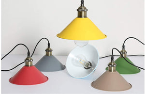 4-Pack 8.7" Metal Bulb Guard Iron Cone Light Holder Colourful Decorative Lamp Shade Macaron Red