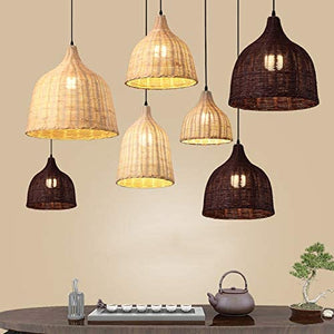 Creative Retro Rattan Lampshade Plug-in Pendant Light On/Off Dimmer Switch