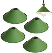 Load image into Gallery viewer, 4-Pack 8.7&quot; Metal Bulb Guard Iron Cone Light Holder Colourful Decorative Lamp Shade Macaron Green