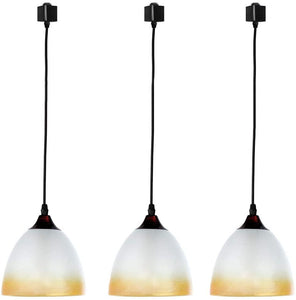 H-Type Bell Glass Shade Dimmable Track Pendant Light