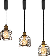 Load image into Gallery viewer, Track Pendant Lights Freely Adjustable Cord Hollow Metal Cage Shade