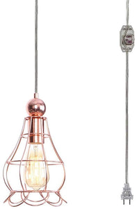 Minimalist Metal Shade Plug-in Pendant Light Dimmable