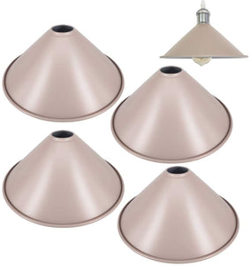 4-Pack 10.2" Metal Bulb Guard Iron Cone Light Holder Colourful Decorative Lamp Shade Macaron Chocolate