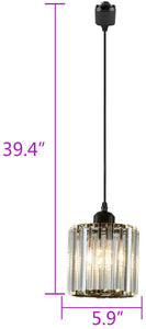 3-Lights Indrustrial Matte Black Finish Crystal Pendant Light