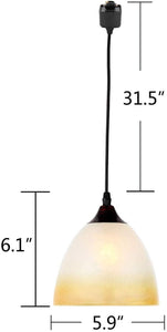 H-Type Bell Glass Shade Dimmable Track Pendant Light