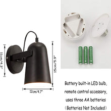Load image into Gallery viewer, 55 Lumens Battery Wireless  Retro Industry Morden  Wall Sconce Remote Dimmable
