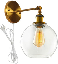 Load image into Gallery viewer, Round Ball Clear Glass Shade Wall Sconce