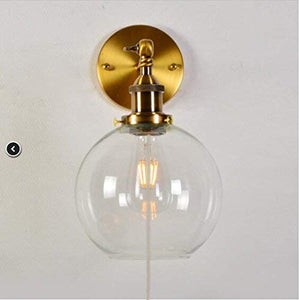 Round Ball Clear Glass Shade Wall Sconce