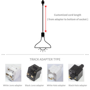 Track Mounted Pendant Light Kit,Silver Lamp Socket (Chrome)1pc