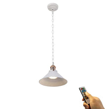 Load image into Gallery viewer, Wireless Battery Operated Pendant Light with Iron Cone Shade and Chain Black/White 1pc