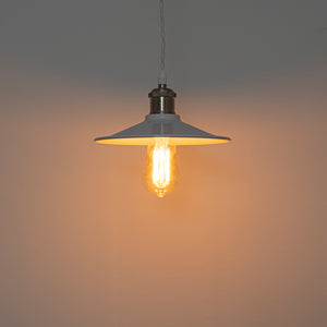 Track Pendant Lights Freely Adjustable White Metal Shade Bright Nickel Base Loft Hallway Lamp