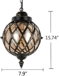 Plug-in Industrial Globe Pendant Light