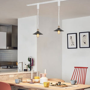 Track Pendant Lights Freely Adjustable Black Metal Shade French Gold Base Loft Kitchen Sink Lamp