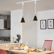 Load image into Gallery viewer, Track Pendant Lights Freely Adjustable Gold Inner Black Outer Metal Shade French Gold Base Loft Hallway Lamp