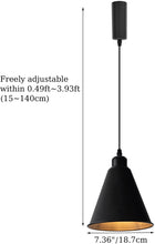 Load image into Gallery viewer, Track Pendant Lights Freely Adjustable Cord Black Cone Shade