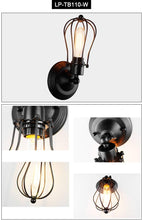 Load image into Gallery viewer, 1-Light Plug-in Industrial Cage Wall Sconce Black
