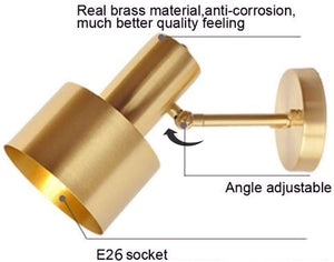 Brass Plug-in Gold Wall Sconce Light