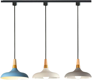Wood Handle Dimmable Minimalist Style Track Pendant Light