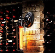 Load image into Gallery viewer, Plug-in Black Metal Industrial Mini Wire Cage Wall Sconce