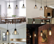 Load image into Gallery viewer, Track Pendant Lighting Vintage Metal Cage Industrial Loft Retro Hanging Fixture