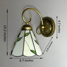 Load image into Gallery viewer, Plug-in Wall Lamp Tiffany Style E26 Base Glass Shade Wall Sconce