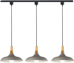 Wood Handle Dimmable Minimalist Style Track Pendant Light