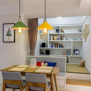 4-Pack 8.7" Metal Bulb Guard Iron Cone Light Holder Colourful Decorative Lamp Shade Macaron Green