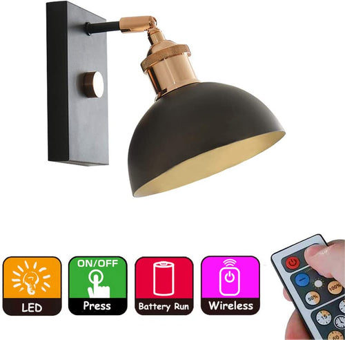 55 Lumens Battery Wireless Modern Industry Wall Sconce Remote Dimmable