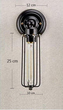 Load image into Gallery viewer, Plug-in Black Metal Industrial Mini Wire Cage Wall Sconce