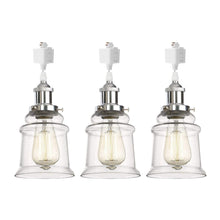 Load image into Gallery viewer, Track Pendant Light Set Chrome Socket Clear Glass Shade Modern Style