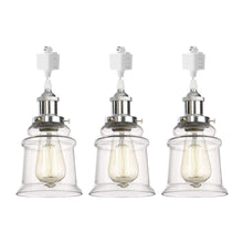 Load image into Gallery viewer, Track Pendant Light Set Chrome Socket Clear Glass Shade Modern Style