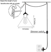 Load image into Gallery viewer, Plug-in Glass Shade Pendant Lighting