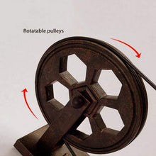 Load image into Gallery viewer, Pulley Wall Sconce Steampunk Wall Light Rustic Lighting
