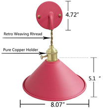 Load image into Gallery viewer, Rechargeable Smart LED Bulbs With Remote Cordless Pink Metal Shade Modern Design Wall Sconces