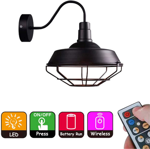 55 Lumens Battery Wireless Gooseneck Stem Wall Sconce Remote Dimmable LED