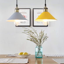 Load image into Gallery viewer, 4-Pack 8.7&quot; Metal Bulb Guard Iron Cone Light Holder Colourful Decorative Lamp Shade Macaron Grey