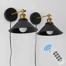 Load image into Gallery viewer, Plug-in Wall Sconce with Programmable Wireless Remote Control Vintage Fixture