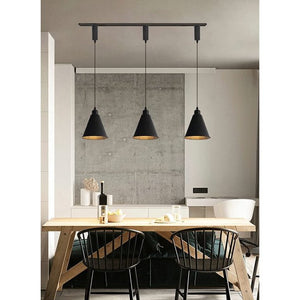 Track Pendant Lights Freely Adjustable Cord Black Cone Shade