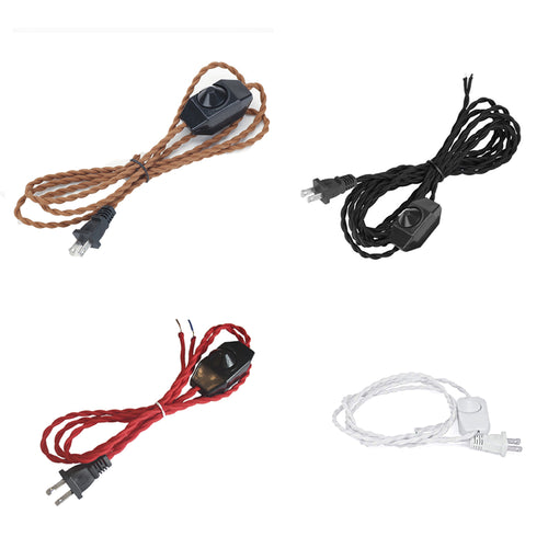 Retro Style Plug-in Cord with Dimmer Switch DIY Lighting Accessories