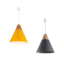 Load image into Gallery viewer, Minimalism Wood Metal Shade H-Type Track Pendant Light