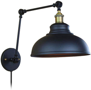 Vintage Wall lamp with Plug 1.8m Black Switch line