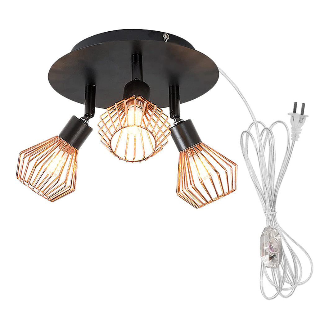 Plug-in Pendant Light Adjustable 3-Heads Ceiling Lights G9 Lamp Holder