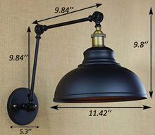 Load image into Gallery viewer, Vintage Wall lamp with Plug 1.8m Black Switch line