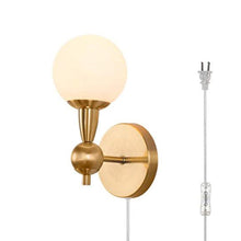 Load image into Gallery viewer, Plug in Midcentury Brass Wall Lamp
