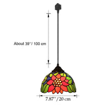 Load image into Gallery viewer, Tiffany Track Pendant Light£¬Multi-Colored Glass Lampshade