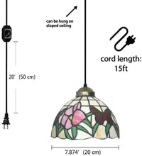 Load image into Gallery viewer, Plug-in Tiffany Style Mini Pendant Lamp
