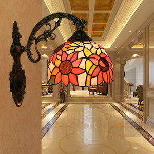 Hardwired Tiffany Style Wall Sconce Antique Lighting Fixture for Bedroom Living Room
