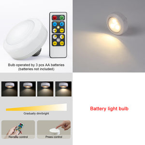 Battery Wireless Wood Metal Modern Ceiling Pendent Light with Smart Bulb and Remote