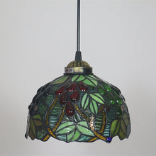 Load image into Gallery viewer, Hardwired Tiffany Style Pendant Antique Glass Lighting Fixture for Living Room